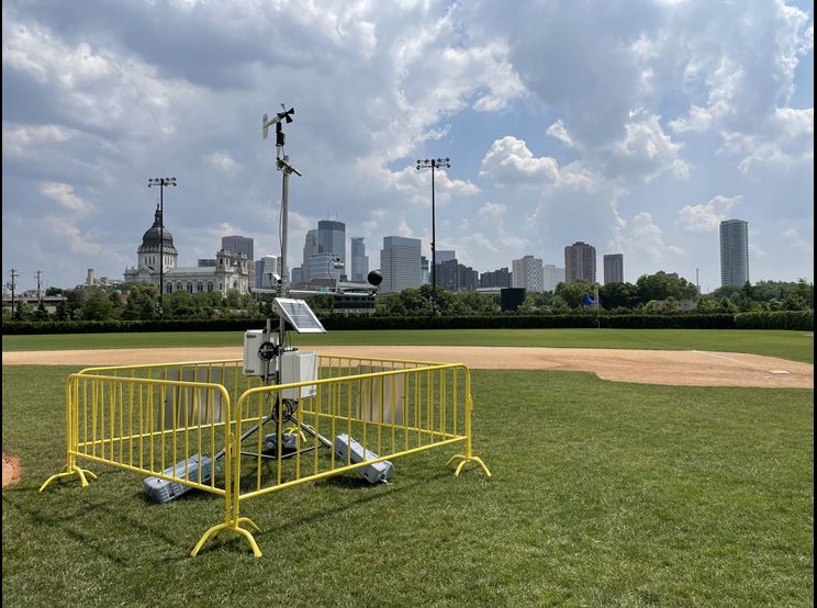 Portable weather station at Twin Cities Pride 2023.